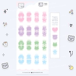 Tabs: Cute Doodle Planner Stickers - Pastel Shape Page Tabs