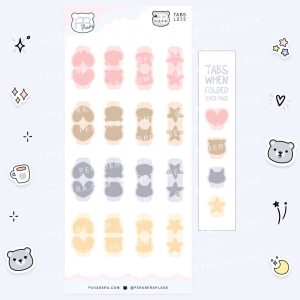 Tabs: Cute Doodle Planner Stickers - Nuetral Shape Page Tabs