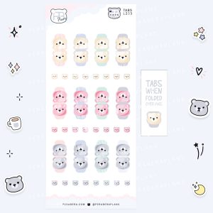 Tabs: Cute Doodle Planner Stickers - Candy Bear Page Tabs