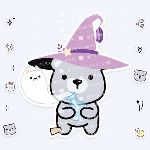 Die Cut: Single Large Stickers - Witchy Bear