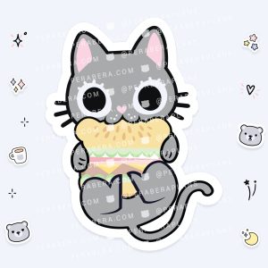 Die Cut: Single Large Stickers - Alli Cat Cheeseburger