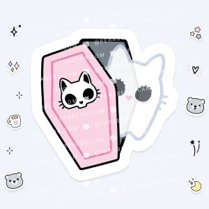 Die Cut: Single Large Stickers - Alli Cat Spooky Ghost Coffin