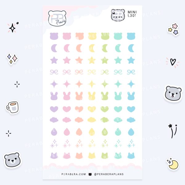 MINI-Doodles Multi Shapes: Cute Calendar Functional Bullet List Stickers