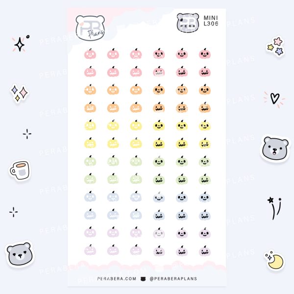 MINI-Doodles Mini Jack-O-Lanters: Cute Calendar Functional Bullet List Stickers