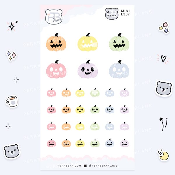 MINI-Doodles Jack-O-Lanters: Cute Calendar Functional Bullet List Stickers