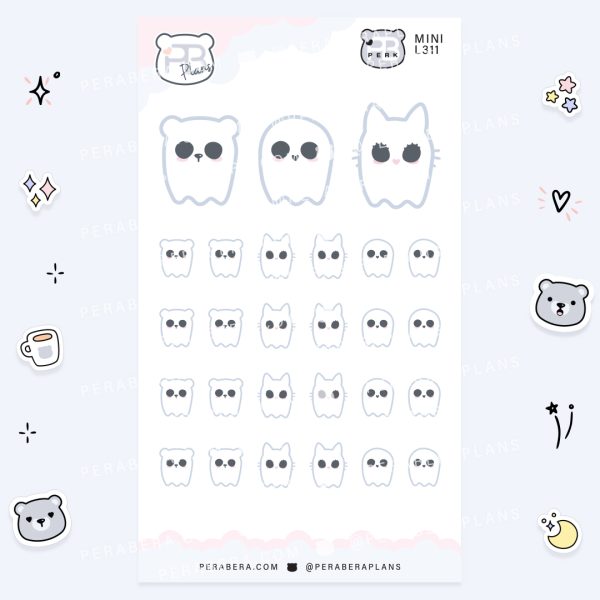 MINI-Doodles Animal Ghosts: Cute Calendar Functional Bullet List Stickers