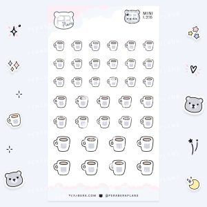 MINI-Doodles Coffee: Cute Calendar Functional Bullet List Stickers