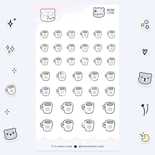 MINI-Doodles Coffee: Cute Calendar Functional Bullet List Stickers