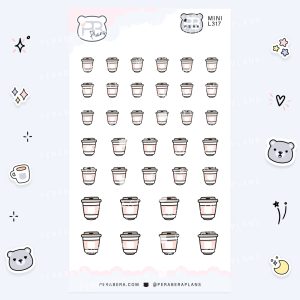 MINI-Doodles Coffee To Go: Cute Calendar Functional Bullet List Stickers