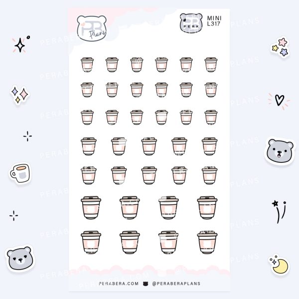 MINI-Doodles Coffee To Go: Cute Calendar Functional Bullet List Stickers