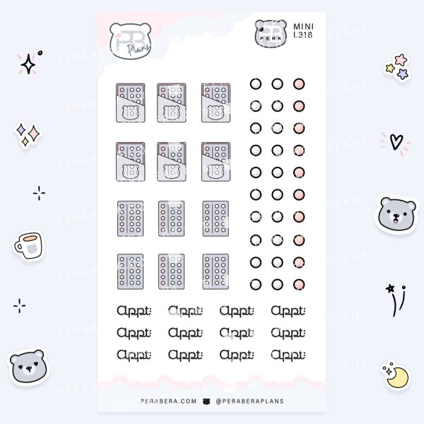 MINI-Doodles Medication: Cute Calendar Functional Bullet List Stickers