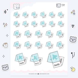 Travel Tickets: Cute Travel Doodle Sticker Sheet