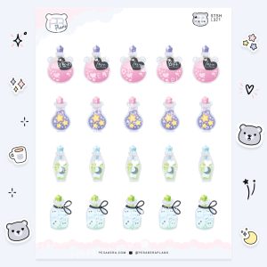 Potion Bottles: Cute Spooky Doodle Sticker Sheet