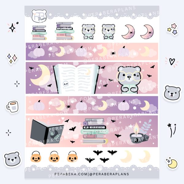 Spooky Tape Strips: Cute Functional Planner Stickers - Spooky V1