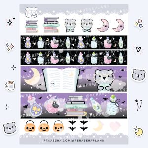 Spooky Tape Strips: Cute Functional Planner Stickers - Spooky V2