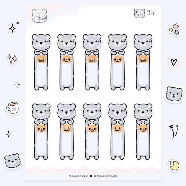 Large Jack-O-Bear: Cute Spooky Notes Labels