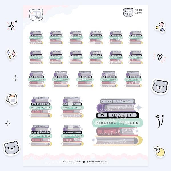 Spooky Books: Cute Spooky Doodle Sticker Sheet