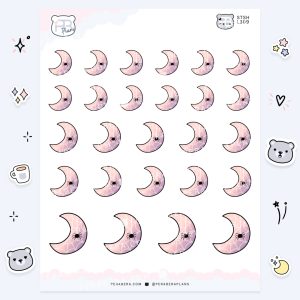 Spider Moon: Cute Spooky Doodle Sticker Sheet