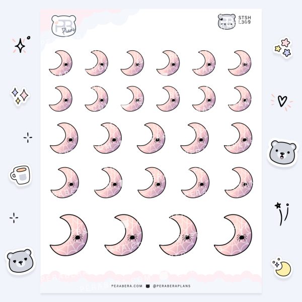 Spider Moon: Cute Spooky Doodle Sticker Sheet