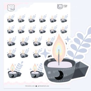 Moon Candles: Cute Spooky Doodle Sticker Sheet