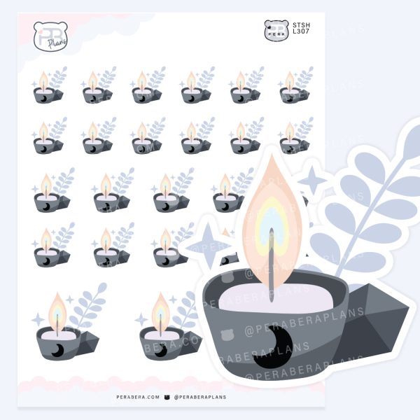 Moon Candles: Cute Spooky Doodle Sticker Sheet