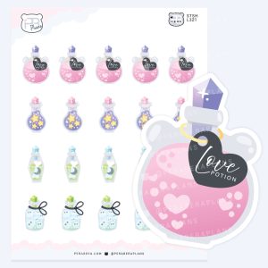 Potion Bottles: Cute Spooky Doodle Sticker Sheet
