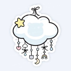 Die Cut: Single Large Stickers - Whimsical Charm Cloud Planner Stickers
