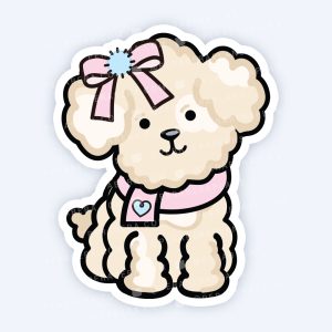 Die Cut: Single Large Stickers - Adorable Sitting Floof the Puppy