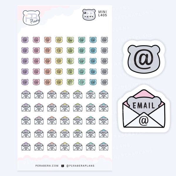MINI Cute Bear Email Planner Stickers – Pastel Functional Email Stickers for Planners & Journals