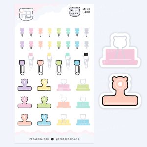 Bear Studying Planner Stickers – Pastel Work & School Character Icons