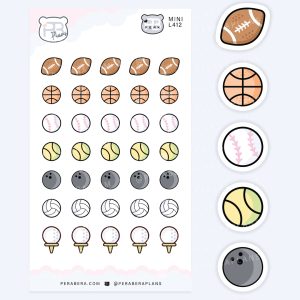Mini Sports Planner Stickers – Game Day & Sports Practice Balls