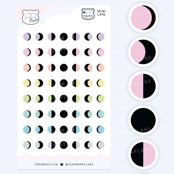Mini Moon Phase Dots – Creative Weather Planning Bullets/Dots