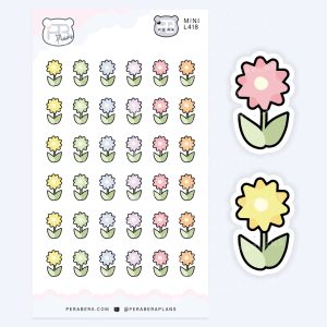 Mini Cozy Flower Planner Sheet – Cute Cottagecore deco stickers