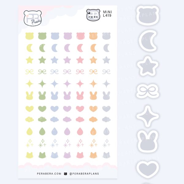 MINI Cute Multi Shape Planner Stickers – Autumn Color Functional Work & Study Icons for Planners & Journals