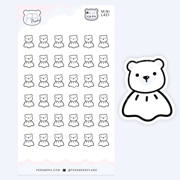 Mini Magical Spooky Bears – Cute Bear Ghost Doll Planner & Journal Stickers