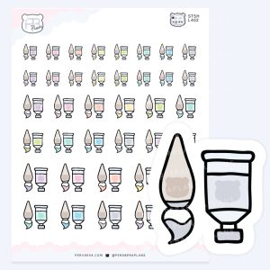 Paint Tube & Paintbrush – Art & Creative Project Planner Stickers