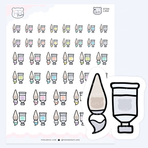 Paint Tube & Paintbrush – Art & Creative Project Planner Stickers