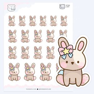 Adorable Sitting BunBun the Bunny – Cute Character Deco Sheet