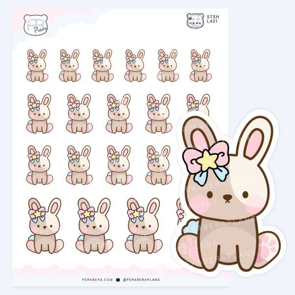 Adorable Sitting BunBun the Bunny – Cute Character Deco Sheet