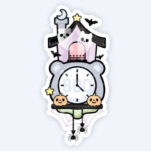 Die Cut: Single Large Stickers - Haunted House Tick Tock Clock