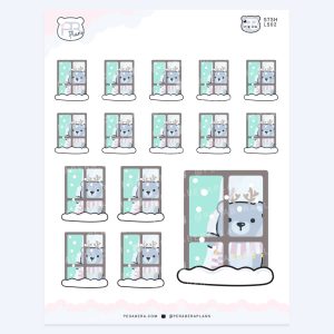 Holiday Window Scene – Festive Holiday Planner Stickers
