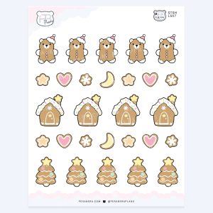 Holiday Ginger Bread Cookie – Festive Holiday Planner Stickers