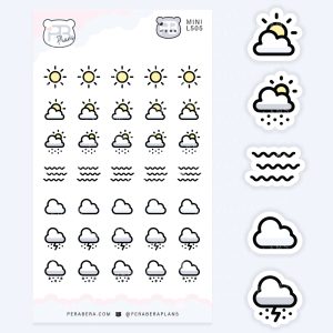 Mini Cute Weather Tracking Stickers – Functional Journal & Planner Stickers