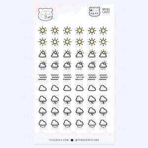 Mini Cute Weather Tracking Stickers – Functional Journal Planner Stickers