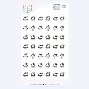 Mini Cute Weather Tracking Stickers – Functional Journal Planner Stickers - Rain