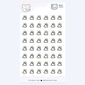 Mini Cute Weather Tracking Stickers – Functional Journal Planner Stickers - Partly Cloudy