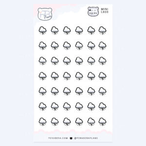 Mini Cute Weather Tracking Stickers – Functional Journal Planner Stickers - Thunder Storm