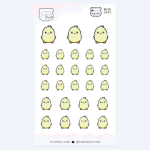 Mini Cute Mini Chick Stickers – Functional Work Study Weekly Shapes for Journals