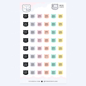 Mini Cute Bear Shape Daily Task Stickers – Important Functional Work Study Tracking - Day Off