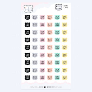 Mini Cute Bear Shape Daily Task Stickers – Important Functional Work Study Tracking - Sick Day
